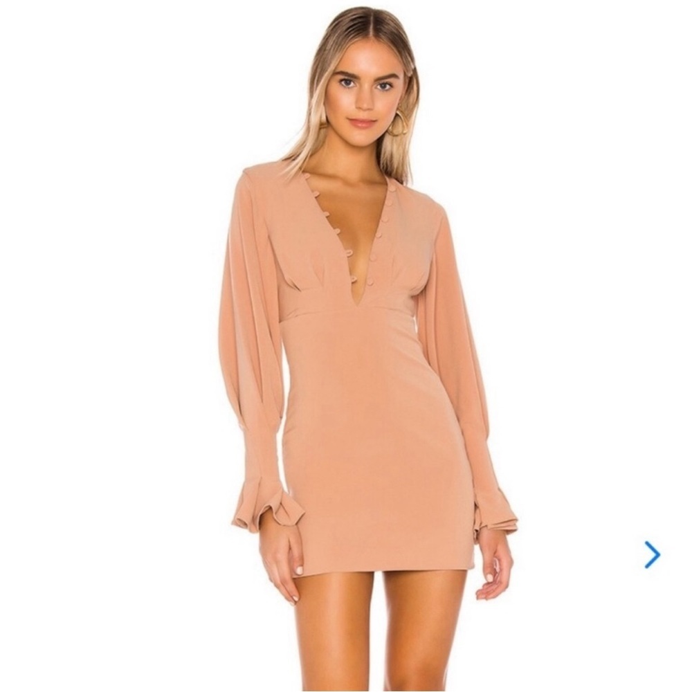 NWOT Lovers + Friends Elena Mini Dress in Neutral Peach Size Small - Picture 16 of 16